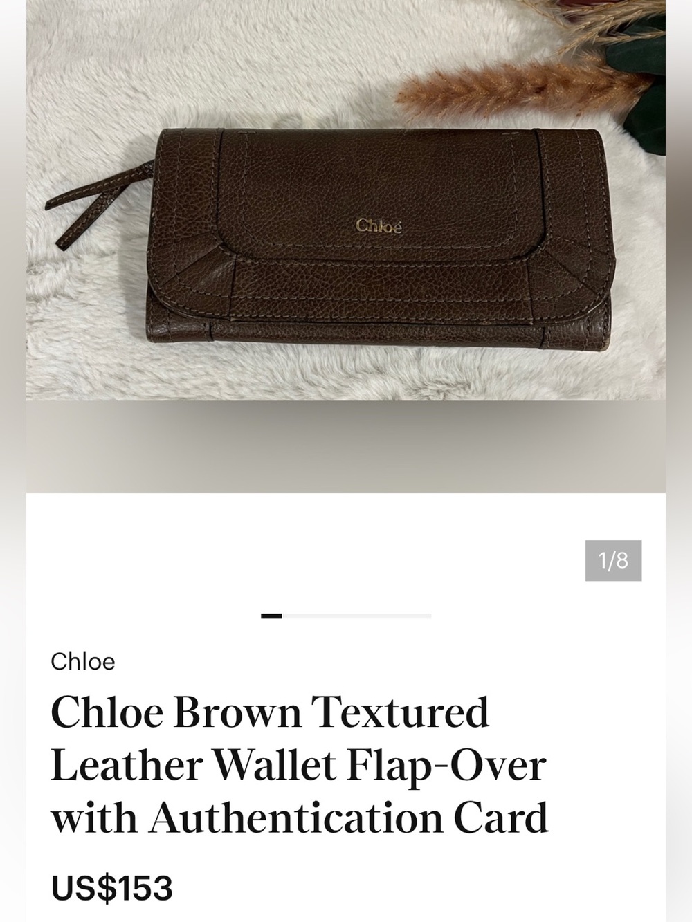 Brown Textured Leather Wallet